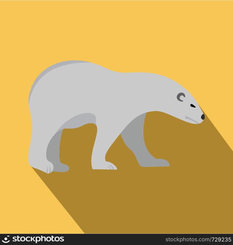 Walk of polar bear icon. Flat illustration of walk of polar bear vector icon for web design. Walk of polar bear icon, flat style