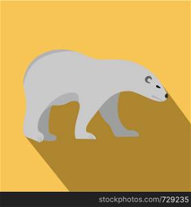 Walk of polar bear icon. Flat illustration of walk of polar bear vector icon for web design. Walk of polar bear icon, flat style