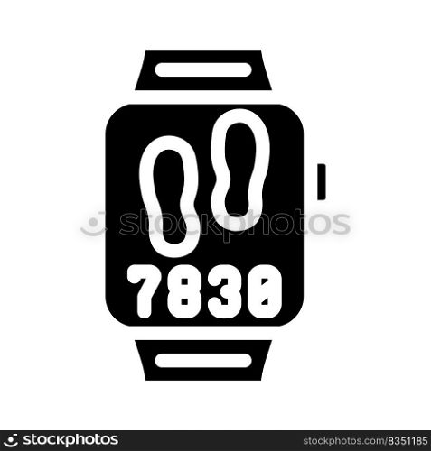 walk steps controlling watches glyph icon vector. walk steps controlling watches sign. isolated symbol illustration. walk steps controlling watches glyph icon vector illustration