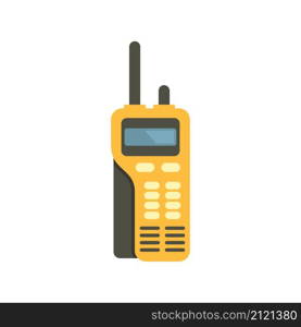 Walkie talkie call icon. Flat illustration of walkie talkie call vector icon isolated on white background. Walkie talkie call icon flat isolated vector