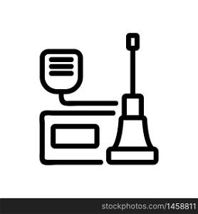 walkie talkie device with signal tower icon vector. walkie talkie device with signal tower sign. isolated contour symbol illustration. walkie talkie device with signal tower icon vector outline illustration