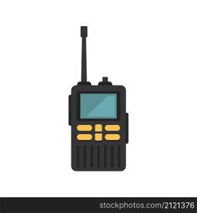 Walkie talkie icon. Flat illustration of walkie talkie vector icon isolated on white background. Walkie talkie icon flat isolated vector
