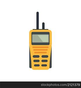 Walkie talkie security icon. Flat illustration of walkie talkie security vector icon isolated on white background. Walkie talkie security icon flat isolated vector