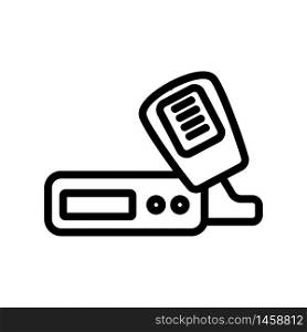 walkie talkie with battery icon vector. walkie talkie with battery sign. isolated contour symbol illustration. walkie talkie with battery icon vector outline illustration