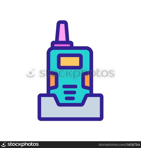 walkie talkie with holder icon vector. walkie talkie with holder sign. color symbol illustration. walkie talkie with holder icon vector outline illustration