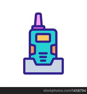 walkie talkie with holder icon vector. walkie talkie with holder sign. color symbol illustration. walkie talkie with holder icon vector outline illustration