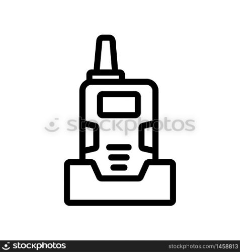 walkie talkie with holder icon vector. walkie talkie with holder sign. isolated contour symbol illustration. walkie talkie with holder icon vector outline illustration