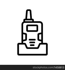 walkie talkie with holder icon vector. walkie talkie with holder sign. isolated contour symbol illustration. walkie talkie with holder icon vector outline illustration