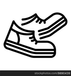 Walking boots icon. Outline walking boots vector icon for web design isolated on white background. Walking boots icon, outline style