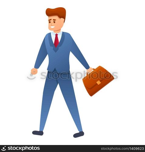Walking businessman icon. Cartoon of walking businessman vector icon for web design isolated on white background. Walking businessman icon, cartoon style