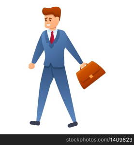 Walking businessman icon. Cartoon of walking businessman vector icon for web design isolated on white background. Walking businessman icon, cartoon style