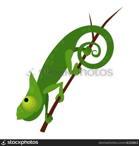 Walking chameleon icon. Cartoon illustration of walking chameleon vector icon for web. Walking chameleon icon, cartoon style