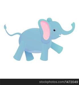 Walking happy elephant icon. Cartoon of walking happy elephant vector icon for web design isolated on white background. Walking happy elephant icon, cartoon style