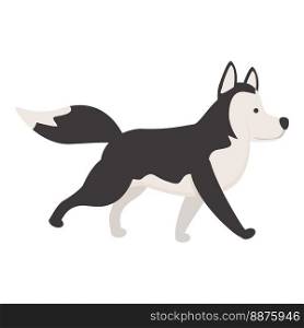 Walking husky icon cartoon vector. Siberian dog. Cute animal. Walking husky icon cartoon vector. Siberian dog