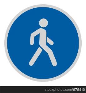 Walking man icon. Flat illustration of walking man vector icon for web.. Walking man icon, flat style.