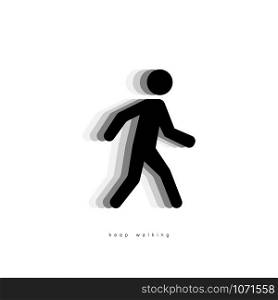 Walking man icon. People walking vector icon with shadow. Concept Keep Walking, isolated on white background in modern simple flat style for web design. Man icon. Vector illustration. Walking man icon. People walking vector icon with shadow. Concept Keep Walking, isolated on white background in modern simple flat style for web design. Man icon. Vector
