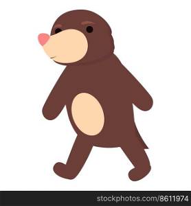 Walking mole icon cartoon vector. Funny animal. Miner zoo. Walking mole icon cartoon vector. Funny animal