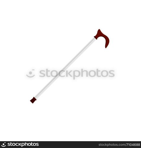 Walking stick icon. Flat illustration of walking stick vector icon for web design. Walking stick icon, flat style
