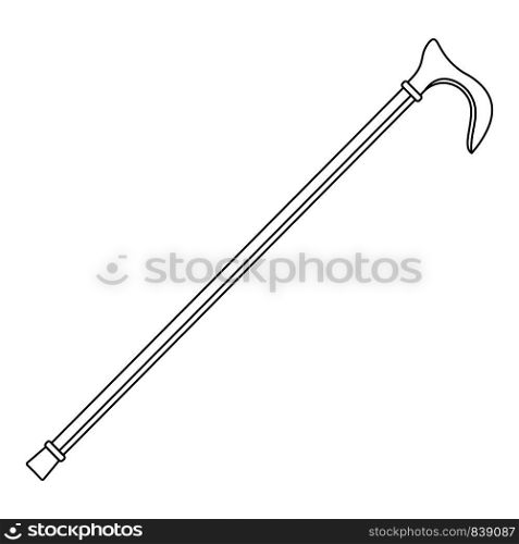 Walking stick icon. Outline illustration of walking stick vector icon for web design isolated on white background. Walking stick icon, outline style