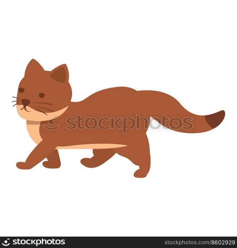 Walking weasel icon cartoon vector. Ermine animal. Cute mammal. Walking weasel icon cartoon vector. Ermine animal