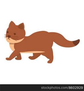 Walking weasel icon cartoon vector. Ermine animal. Cute mammal. Walking weasel icon cartoon vector. Ermine animal