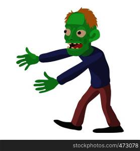 Walking zombie icon. Cartoon illustration of zombie vector icon for web. Walking zombie icon, cartoon style
