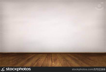 Wall and a wooden floor. Vector.