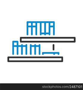 Wall Bookshelf Icon. Editable Bold Outline With Color Fill Design. Vector Illustration.