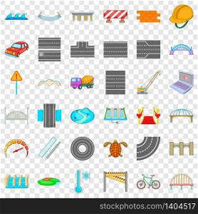 Wall brick icons set. Cartoon style of 36 wall brick vector icons for web for any design. Wall brick icons set, cartoon style