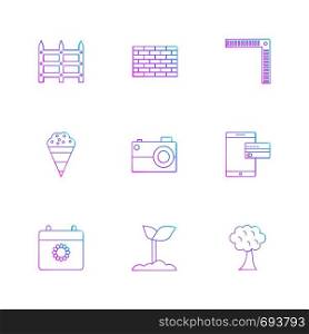 wall , bricks, plant , tree , camera, mobile , icon, vector, design, flat, collection, style, creative, icons