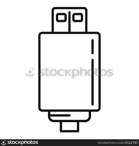 Wall charger icon outline vector. Mobile usb. Battery cell. Wall charger icon outline vector. Mobile usb