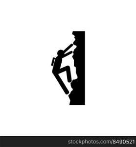 wall climbing icon on white background