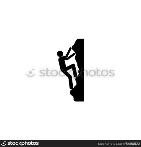 wall climbing icon on white background