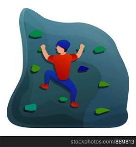 Wall climbing sport icon. Cartoon of wall climbing sport vector icon for web design isolated on white background. Wall climbing sport icon, cartoon style