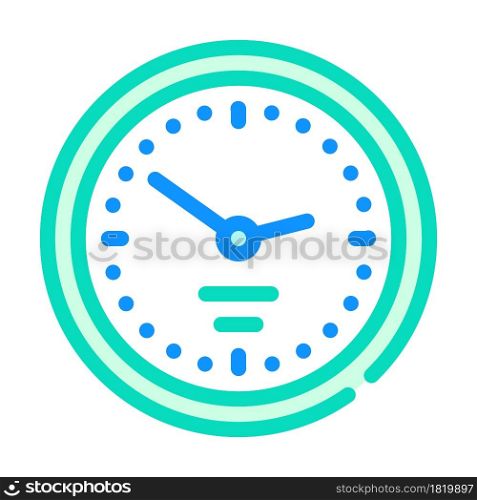 wall clock color icon vector. wall clock sign. isolated symbol illustration. wall clock color icon vector illustration