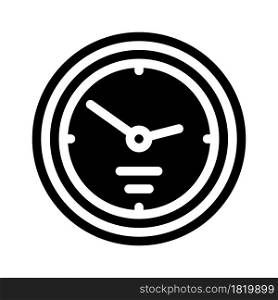wall clock glyph icon vector. wall clock sign. isolated contour symbol black illustration. wall clock glyph icon vector illustration