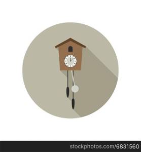Wall clock icon.. Clock vector icon. Wall clock flat illustration.