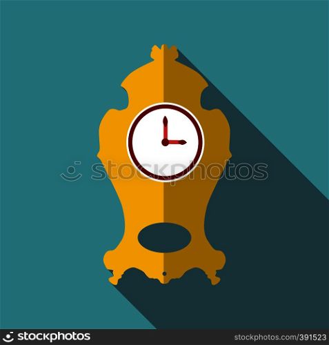 Wall clock icon. Flat illustration of wall clock vector icon for web. Wall clock icon, flat style