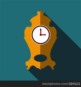 Wall clock icon. Flat illustration of wall clock vector icon for web. Wall clock icon, flat style