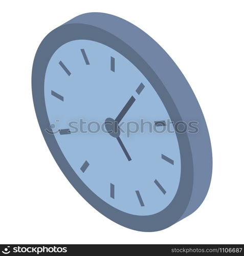 Wall clock icon. Isometric of wall clock vector icon for web design isolated on white background. Wall clock icon, isometric style