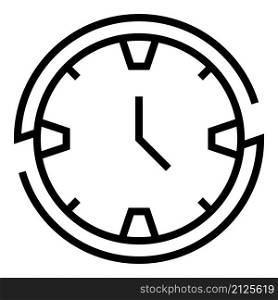 Wall clock icon outline vector. Watch time. Round hour. Wall clock icon outline vector. Watch time