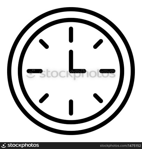 Wall clock icon. Outline wall clock vector icon for web design isolated on white background. Wall clock icon, outline style
