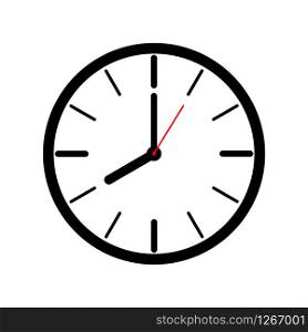 wall clock showing office working hours vector illustration