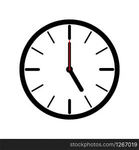 wall clock showing office working hours vector illustration