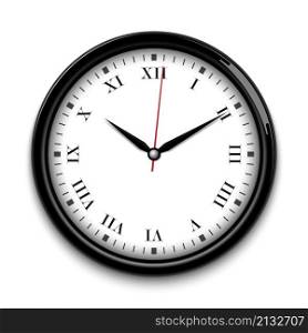 Wall clock with with the roman numeral, vector illustration