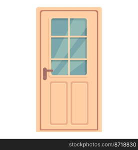 Wall door icon cartoon vector. Home exterior. Wood entrance. Wall door icon cartoon vector. Home exterior