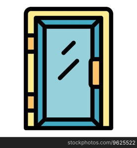 Wall door icon outline vector. Front home. Office lock color flat. Wall door icon vector flat