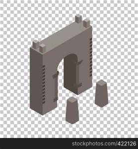 Wall fortress isometric icon 3d on a transparent background vector illustration. Wall fortress isometric icon