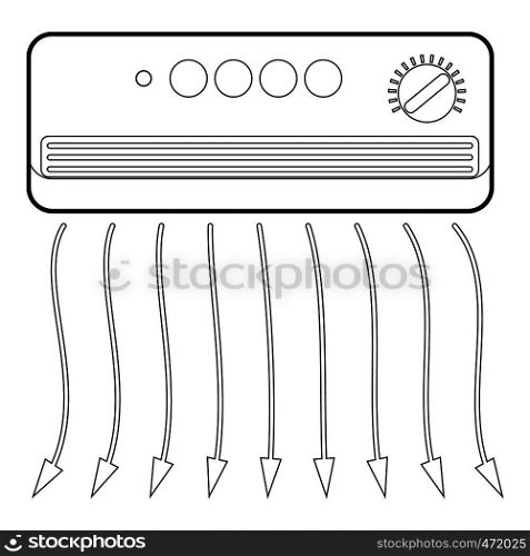 Wall heater icon. Outline illustration of wall heater vector icon for web design. Wall heater icon, outline style