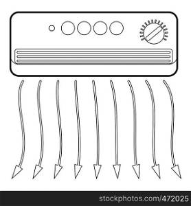 Wall heater icon. Outline illustration of wall heater vector icon for web design. Wall heater icon, outline style